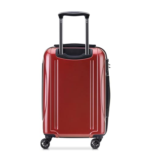 Delsey Luggage Helium Aero, International Carry On Luggage, 19", Front Pocket Hard Case Spinner Suitcase, Brick Red