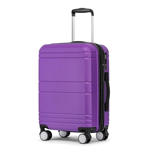KYME Carry On Luggage 22x14x9 Airline Approved,Hardshell Carry On Suitcase with Tsa Lock,Small Suitcases with Wheels,Travel Luggage for Men Women,Expandable Carry-On 20 Inch,Purple