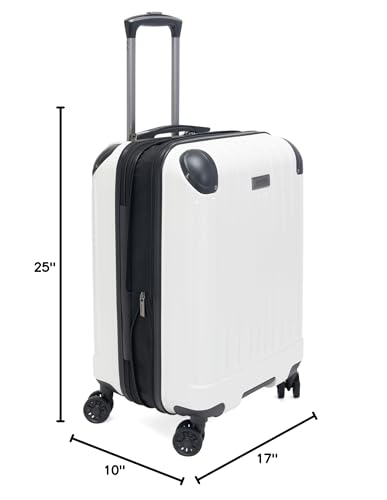 Kenneth Cole Reaction Flying Axis 20" Hardside Expandable 8-Wheel Spinner Carry-On Suitcase, Coconut White