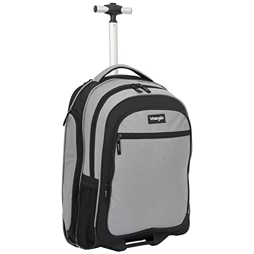 Wrangler Travel Duffel or Backpack Dobson Set, Charcoal, 19" Rolling Backpack