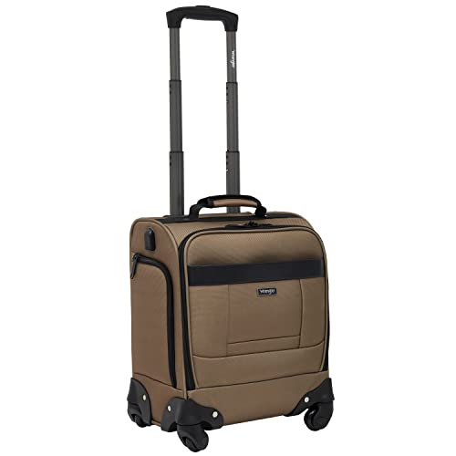 Wrangler 17" Underseat Spinner Carry-On Luggage, Mocha