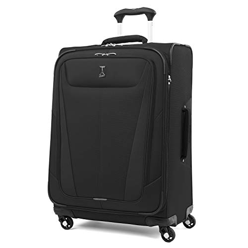 Travelpro Maxlite 5 Softside Expandable Luggage with 4 Spinner Wheels, Lightweight Suitcase, Men and Women, Black, 3-Piece Set (21/25/29)