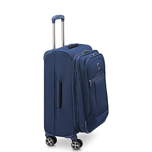 DELSEY PARIS Helium DLX Softside Expandable Luggage with Spinner Wheels, Navy Blue, Carry on 20 Inch