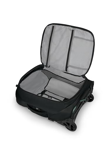 Osprey Ozone 2-Wheel Carry-On - Lightweight Carry-On Luggage with Oversized Wheels and Trolley Handle - Rolling Travel Suitcase for Air Travel, Overhead Compartments and Weekend Trips, Black