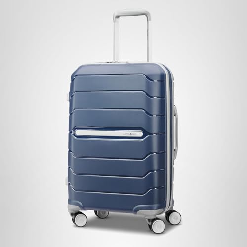 Samsonite Freeform 2-Piece Luggage Set - Carry-On & Large Checked Luggage with Dual Spinner Wheels - Durable Polypropylene Hardshell - TSA Lock, Airline-Approved - Expandable Hard Shell - Navy