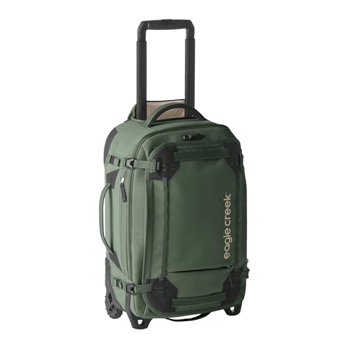 Eagle Creek Gear Warrior XE 2-Wheel Convertible Carry-On Luggage for Travel Essentials - Heavy Duty Wheels - Lockable Zippers - Interior Laptop Sleeve - Jungle Green - 21.75”