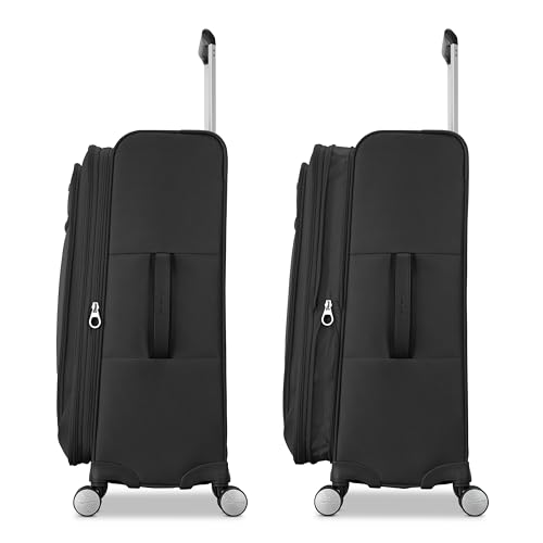 Samsonite Carry-On Soft-Sided Expandable 21-Inch Element Suitcase: Airline Approved for Most Major Airlines, Durable, 360° Spinner Wheels, Adjustable Handle, 2 Front & Side Pocket- Black