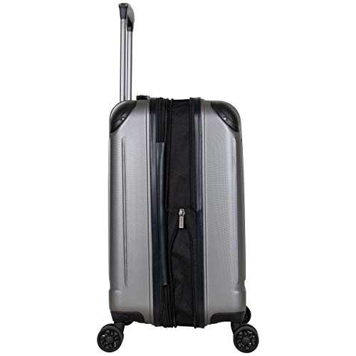 Kenneth Cole Reaction Flying Axis 20" Hardside Expandable 8-Wheel Spinner Carry-On Suitcase, Silver
