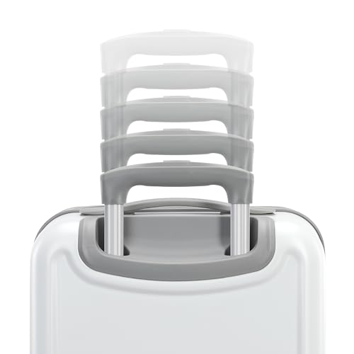 American Tourister Fathead Underseater Carry-On Luggage - Airline Approved - Customize with Favorite Sports or Character Decal - Durable ABS Hardshell - RightHeight™ Adjustable Handle - White