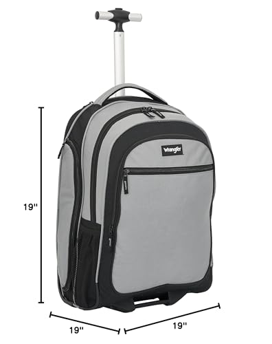 Wrangler Travel Duffel or Backpack Dobson Set, Charcoal, 19" Rolling Backpack