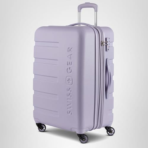 SwissGear 7366 Signature Hardside Expandable Luggage with Spinner Wheels, TSA Lock, Cup-Holder, Evening Haze, Carry-On 19-Inch