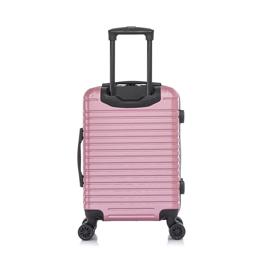 InUSA DEEP Luggage with GEL Handle | Spacious Traveling Suitcases, Travel Suitcase with Dual Spinner Wheels and Studs | 20 Inch Carry On Hardside Luggage | Rose Gold