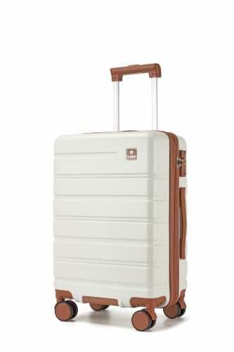 QIMER Carry on Luggage 20Inch Expandable Suitcase 22 * 14 * 9, Beige