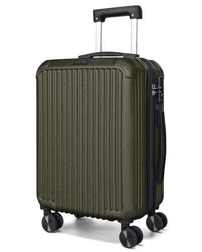 LIGHT FLIGHT Carry On Luggage 22x14x9 Airline Approved, Dark Green