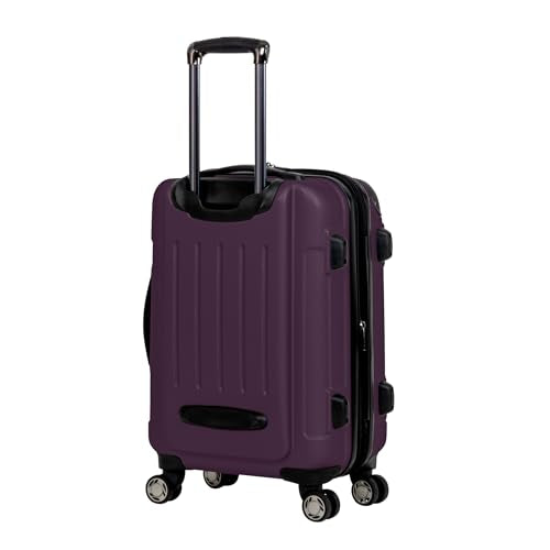 Kenneth Cole REACTION Renegade Luggage Expandable 8-Wheel Spinner Lightweight Hardside Suitcase, Midnight Plum, 20-Inch Carry On