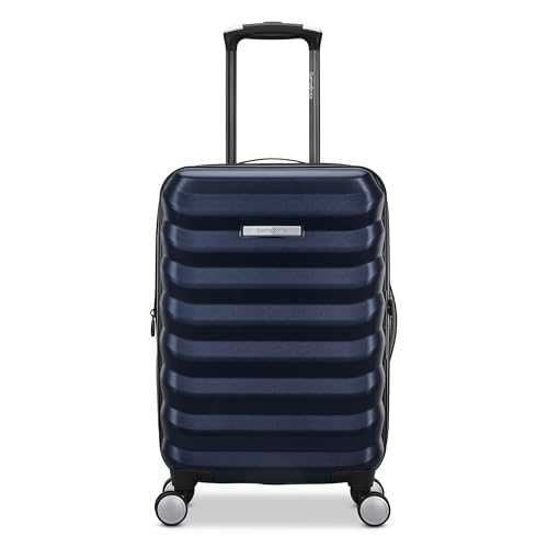 Samsonite Hard-Sided 20-Inch Lightweight Carry On Expandable Element Suitcase: Durable, 360° Spinner Wheels, Adjustable Telescopic Handle, TSA-Approved Lock - Navy