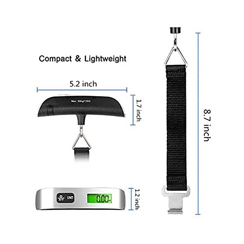 Luggage Scale, Easy to Carry, Small in Size, Suitable for Carrying, 110 pounds, Will be a Popular Luggage Scale in The Future (1), 5.9x4.2x1.49inches