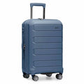 Traveler's Choice Pagosa Hardshell Expandable Luggage with Spinner Wheels, Slate Blue, 22-Inch Carry-on