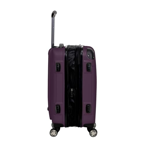 Kenneth Cole REACTION Renegade Luggage Expandable 8-Wheel Spinner Lightweight Hardside Suitcase, Midnight Plum, 20-Inch Carry On