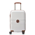 DELSEY PARIS Flanerie SE - Hardside Carry-On Luggage 19 Inch - 360° Dual Spinner Wheels - TSA Lock - 5-Year Warranty - Lightweight Polycarbonate Travel Suitcase with Vegan Leather, Champagne