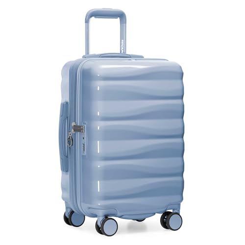 Traveler's Choice Edinburgh II Hardside Spinner Luggage, TSA Lock, Blue, 21" Carry-on