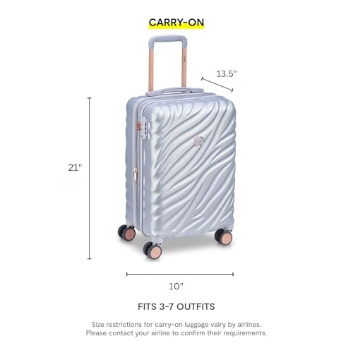 DELSEY PARIS Alexis Durable Luggage, Expandable Lightweight 4-Wheel Spinner, Easy Grip Handles for Smooth Mobility, TSA-Lock Incorporated, Men and Women, Platinum/Rose Gold, Carry-On 21-Inch