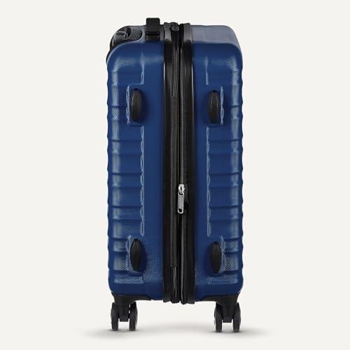 Amazon Basics 21" Hardside Carry-On Luggage with Multi-directional Wheels, Expandable for Up to 25% More Space, Scratch-Resistant Surface, Organized Interior, Navy Blue