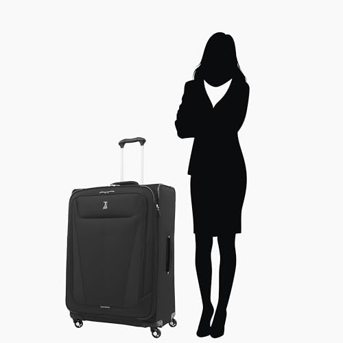 Travelpro Maxlite 5 Softside Expandable Luggage with 4 Spinner Wheels, Lightweight Suitcase, Men and Women, Black, 3-Piece Set (21/25/29)
