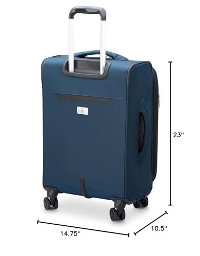 DELSEY PARIS Sky Max 2.0 Softside Expandable Luggage with Spinner Wheels, Blue, Carry-on 21 Inch