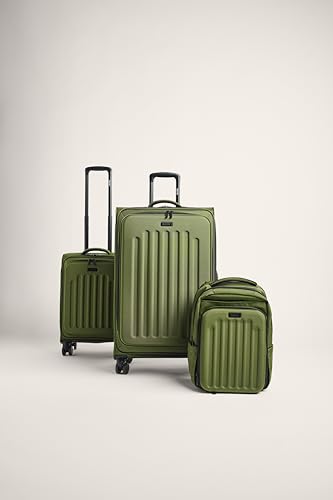 Kenneth Cole REACTION The Venturer 20-Inch Carry-On Lightweight Durable Softside 8-Wheel Spinner Cabin Size Luggage, Olive