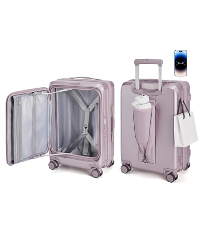 BAGSMART Top-Opening – Hardside Carry-On – Purple for 22x14x9 carry-on luggage