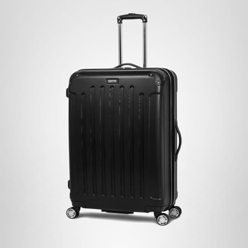 Kenneth Cole REACTION Renegade Luggage Expandable 8-Wheel Spinner Lightweight Hardside Suitcase, Black, 20-Inch Carry On