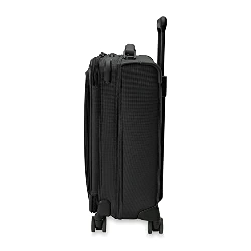 Briggs & Riley Global 21" Carry On Expandable Spinner - Luggage for International Travel, Suitcases with Wheels, Softside Rolling Bag for Men & Women, Self-Repairing Zipper- Baseline Collection, Black