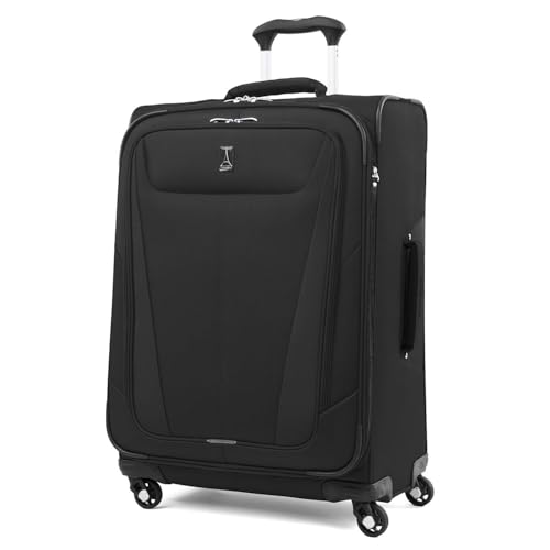 Travelpro Maxlite 5 Softside Expandable Luggage with 4 Spinner Wheels, Lightweight Suitcase, Men and Women, Black, 3-Piece Set (21/25/29)