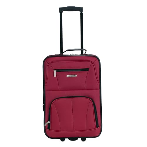 Rockland Fashion Softside 2 Piece Luggage Set, Expandable, (14" Tote/19" Upright), Red