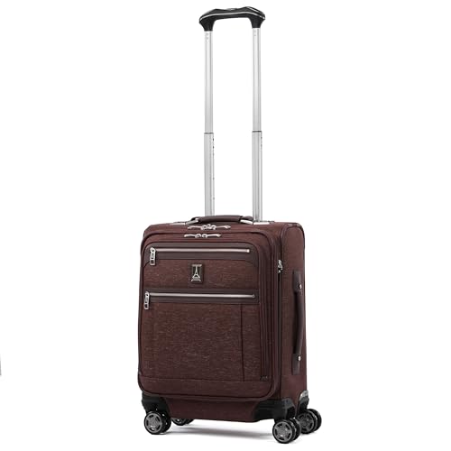Travelpro Platinum Elite Softside Expandable Carry on Luggage, 8 Wheel Spinner Suitcase, USB Port, Men and Women, International, Bordeaux Red, Carry On 19-Inch