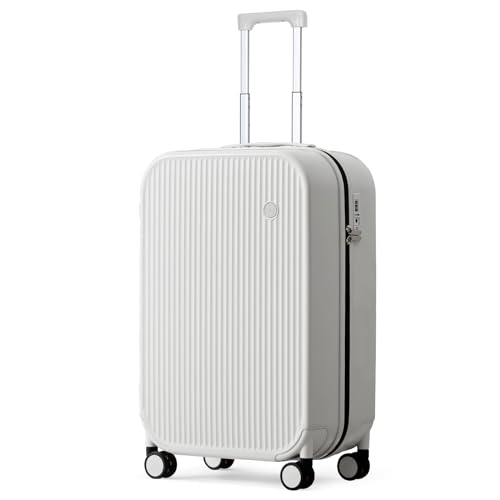 mixi 20 Inch Carry On Luggage PC Hardside Suitcases with Wheels & TSA for Travel Woman Men, Smoke White
