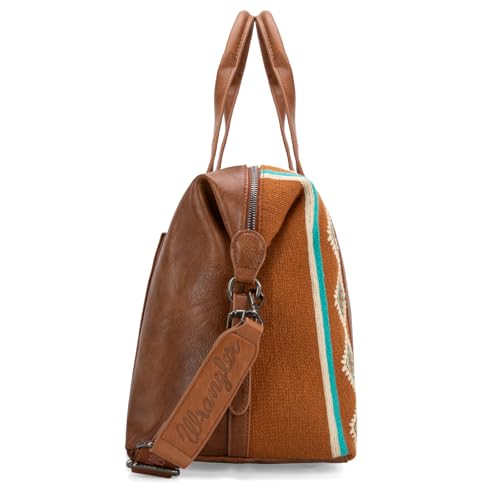 Wrangler Duffel Bag for Women Large Travel Weekender Bag Tapestry Designer Carry On Bags, Brown
