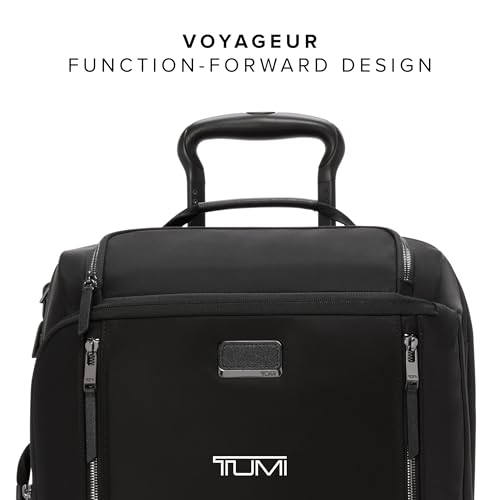 TUMI - Voyageur Leger 4 Wheeled Luggage - Women's Lightweight and Spacious, Sleek Silhouette, Durable Premium Suitcase - 21.8" Dual Access Expandable Carry-On, Black with Gunmetal Hardware