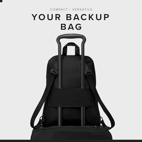 TUMI - Just In Case Foldable Backpack - Lightweight, Compact Travel Backpack - For One Bag Travel - 15.5" X 12.3" X 4.5" - Black with Gold Hardware