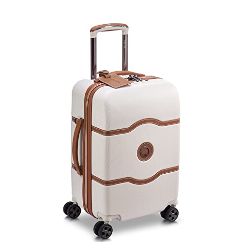 DELSEY PARIS Chatelet Air 2.0 - Hardside Carry-On Luggage 19 Inch - 360° Spinner Wheels - TSA Lock - USB Port - Lightweight Polycarbonate Travel Suitcase, Angora
