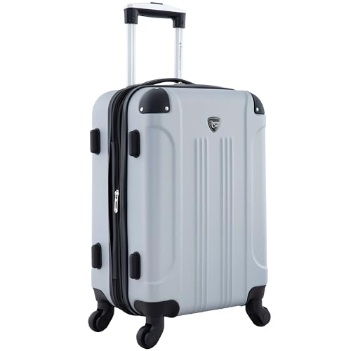 Travelers Club Chicago Hardside Expandable Spinner Luggage, Silver, 22" Carry-On