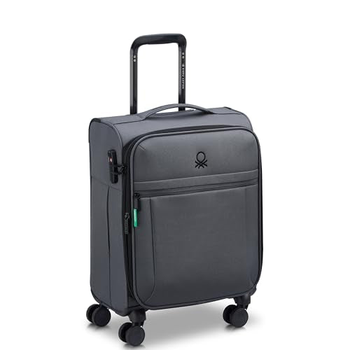 United Colors of Benetton Be Softside Expandable Luggage with Spinner Wheels, Anthracite, Carry-On 19 Inch