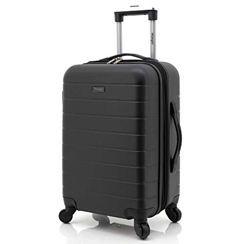 Wrangler Smart Spinner Hardside Luggage, 22-Inch Carry-On, Black