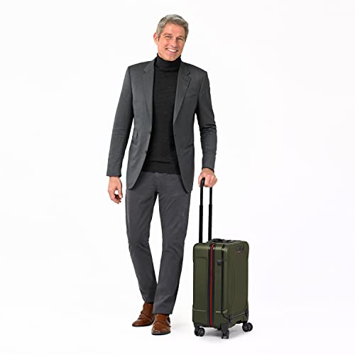 Briggs & Riley International 21" Carry On Spinner - Luggage for Travel, Suitcases with Wheels, Hardside Rolling Bag for Men & Women, Self-Repairing Zipper - Torq Collection, Hunter Green