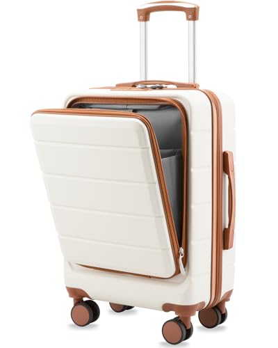 LUGGEX Beige hardside carry-on for 22x14x9 carry-on luggage