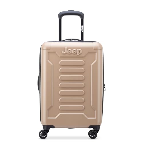 Jeep JH004C Hardside Expandable Luggage with Spinner Wheels, Beige, Carry-On 20 Inch