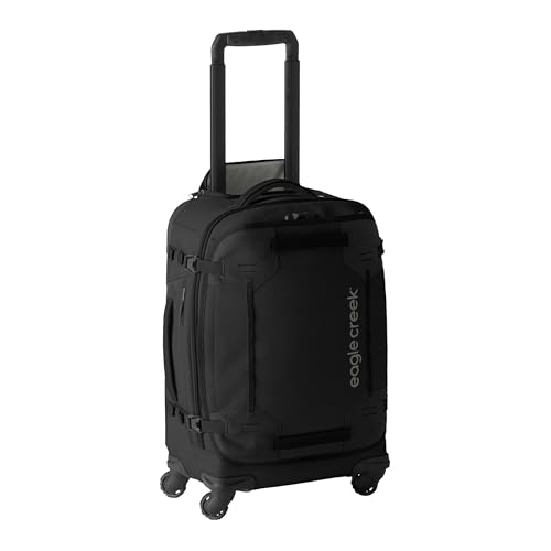 Eagle Creek Gear Warrior XE 4-Wheel Carry-On Luggage for Travel Essentials - Smooth Rolling Wheels - Lockable Zippers - Interior Laptop Sleeve - Black - 21.74”