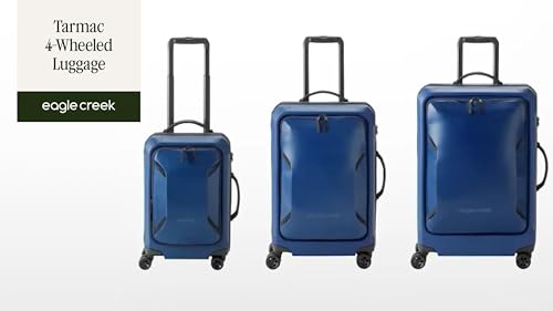 Eagle Creek Tarmac 4-Wheel Carry-On Luggage - Durable Rolling Suitcase for Versatile Packing - Telescoping Handle - Sleek Design - Secure Storage Compartments - Locking Zippers - Black
