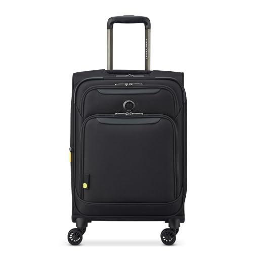DELSEY PARIS Sky Max 3.0 Carry-On 21 Inch, Lightweight Softside Expandable Luggage, Spinner Wheels, Soft Touch Handle, Onyx Black